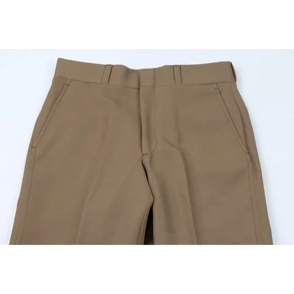 Vtg 60s Streetwear Mens 30x30 Knit Wide Leg Bell Bottoms Chino Pants Brown USA